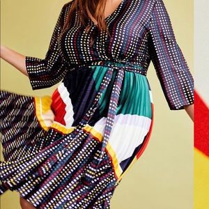 NWT Eloquii Mixed Print Dress with pleated skirt